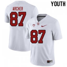 Sale - White Bradley Archer #87 Stanford Cardinal Youth Official NCAA Football Jersey